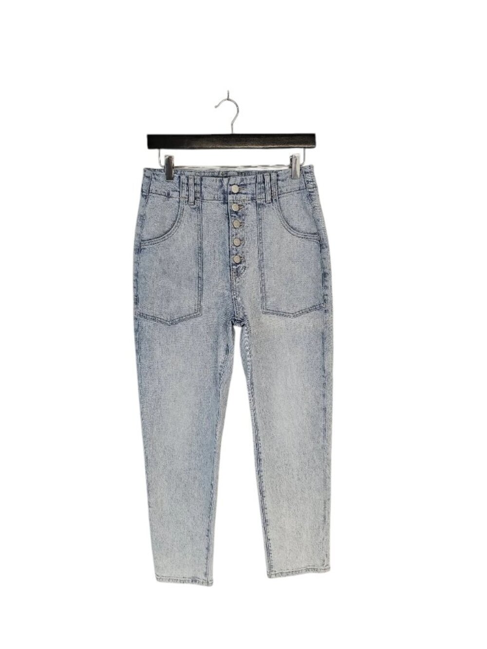 Veronica Beard Arya Straight Leg‎ High Rise Light Wash Button Fly Jeans 28
